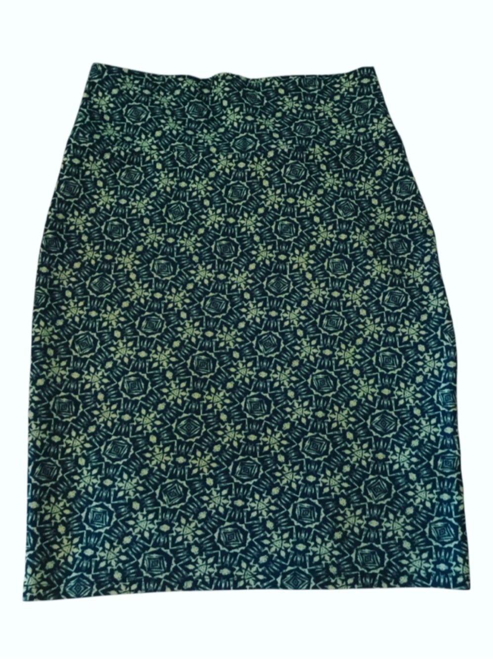 Classic Printed Green and Dark Blue Pencil Skirt size Small